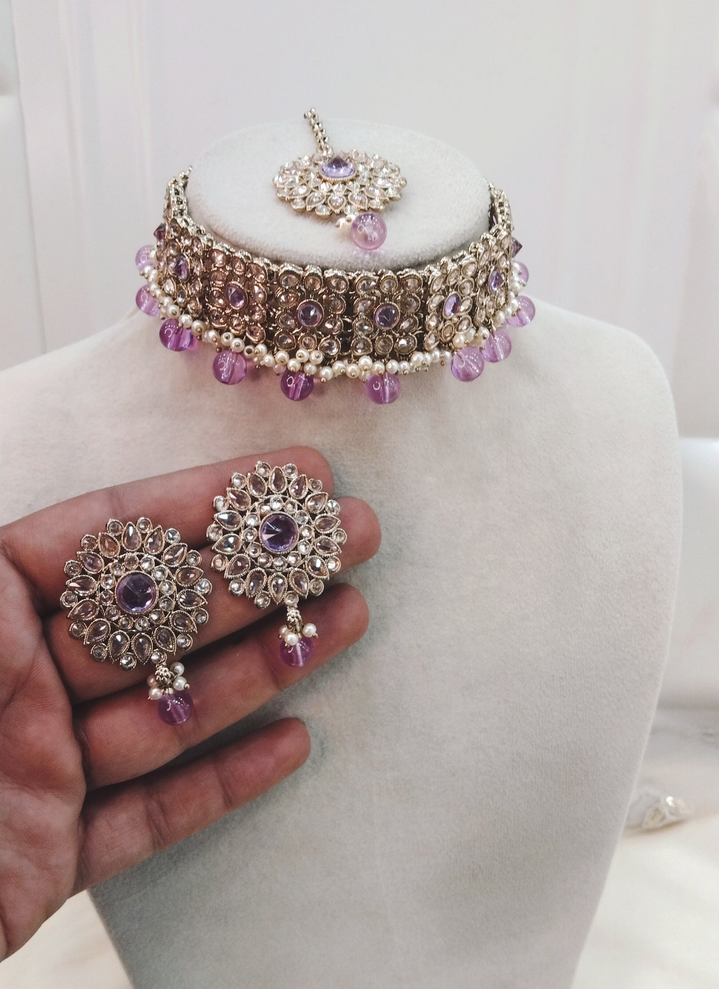 Lavender  Choker Jewellery Holo  Set