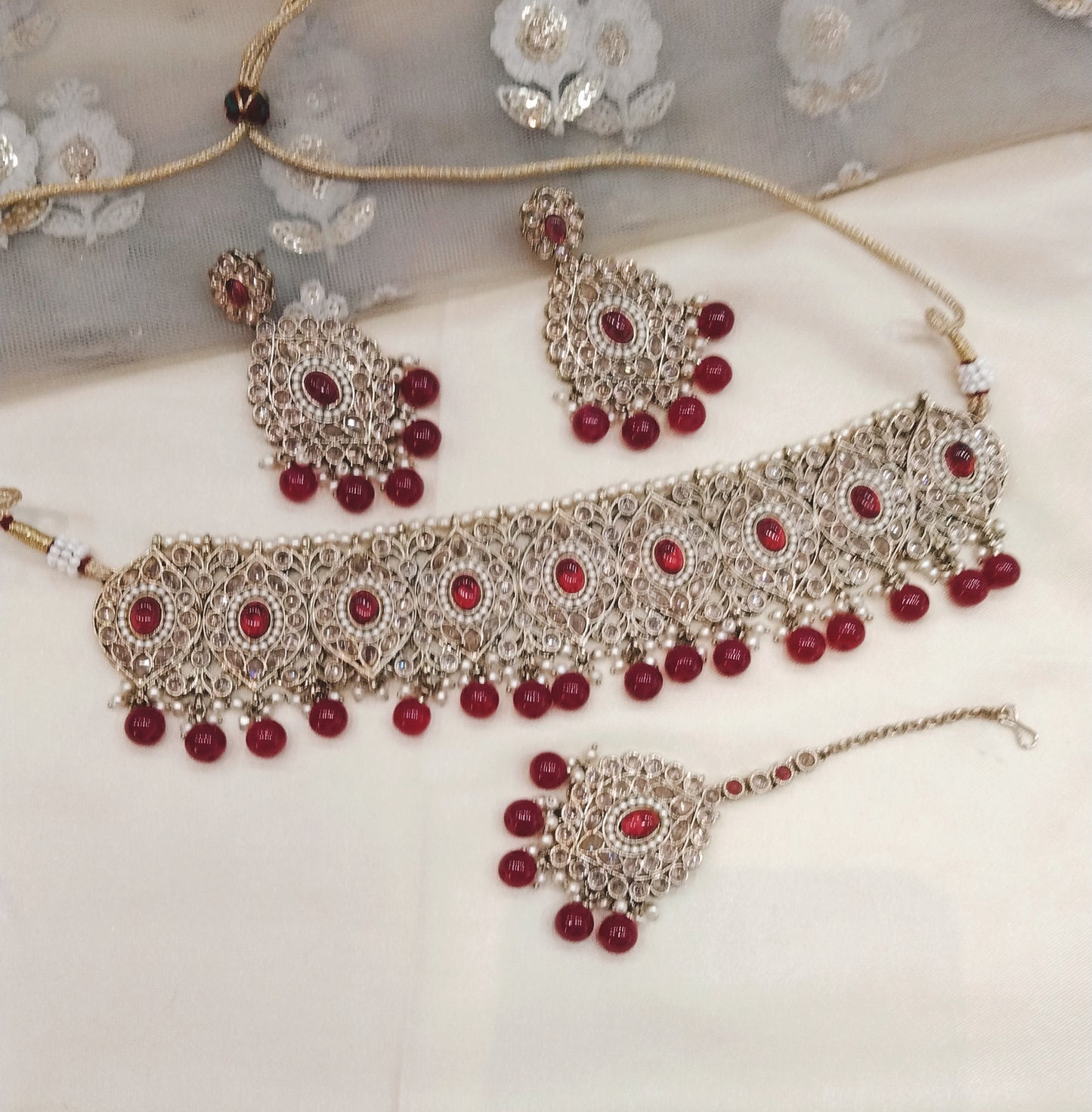 Majenta Choker Jewellery Hira Set