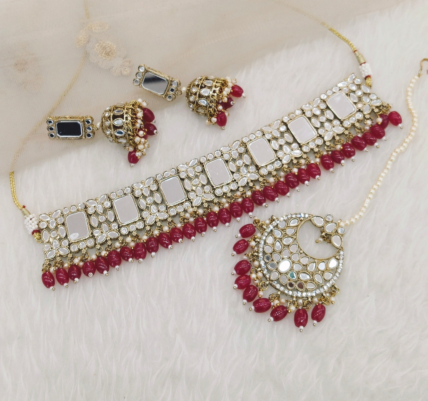 Ruby Choker Jewellery Della Set