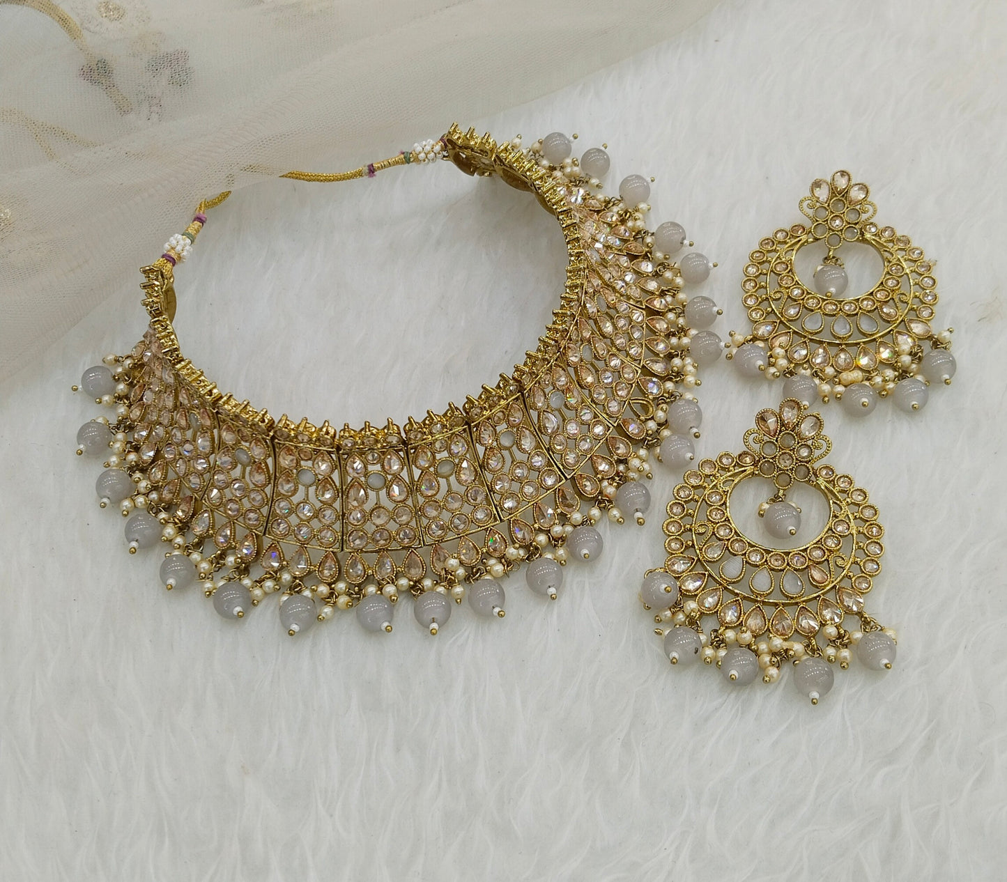 Grey Choker Jewellery Eva Set
