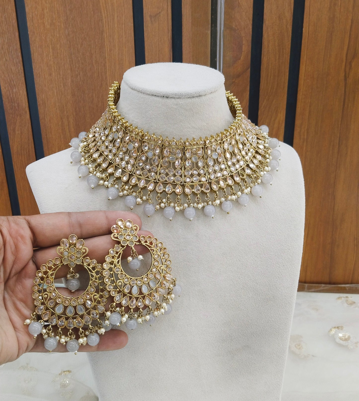 Grey Choker Jewellery Eva Set