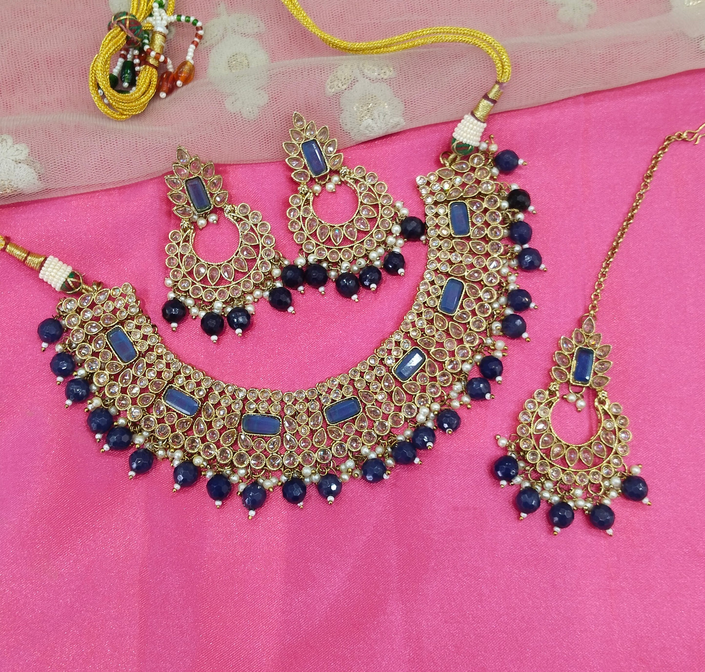 Blue Necklace Jewellery Anna Set