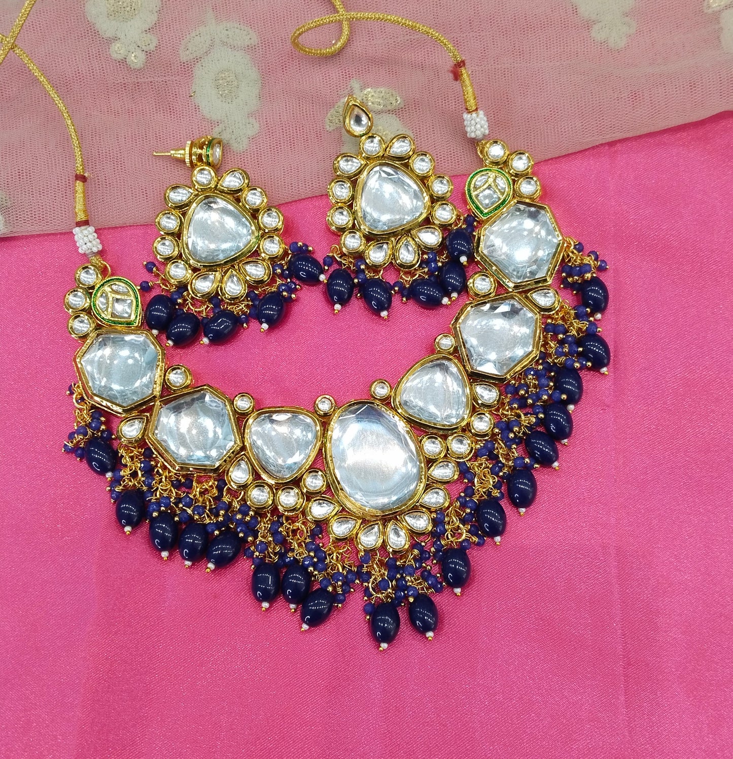 Blue Necklace Jewellery Pc Set