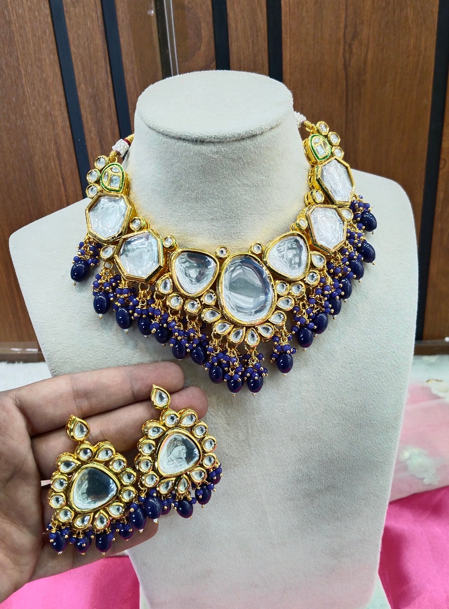Blue Necklace Jewellery Pc Set