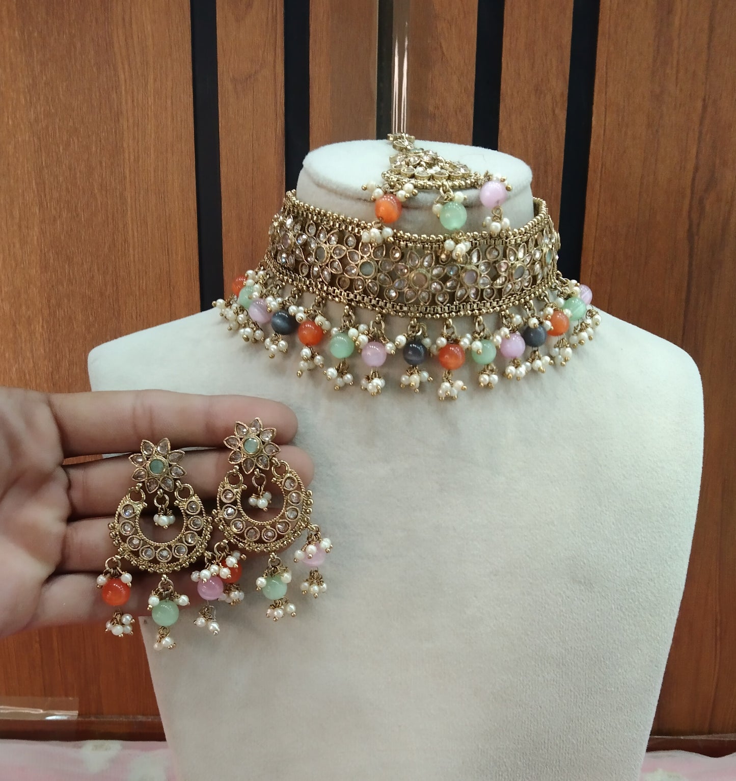 Multi Color Choker Jewellery Armaan Set