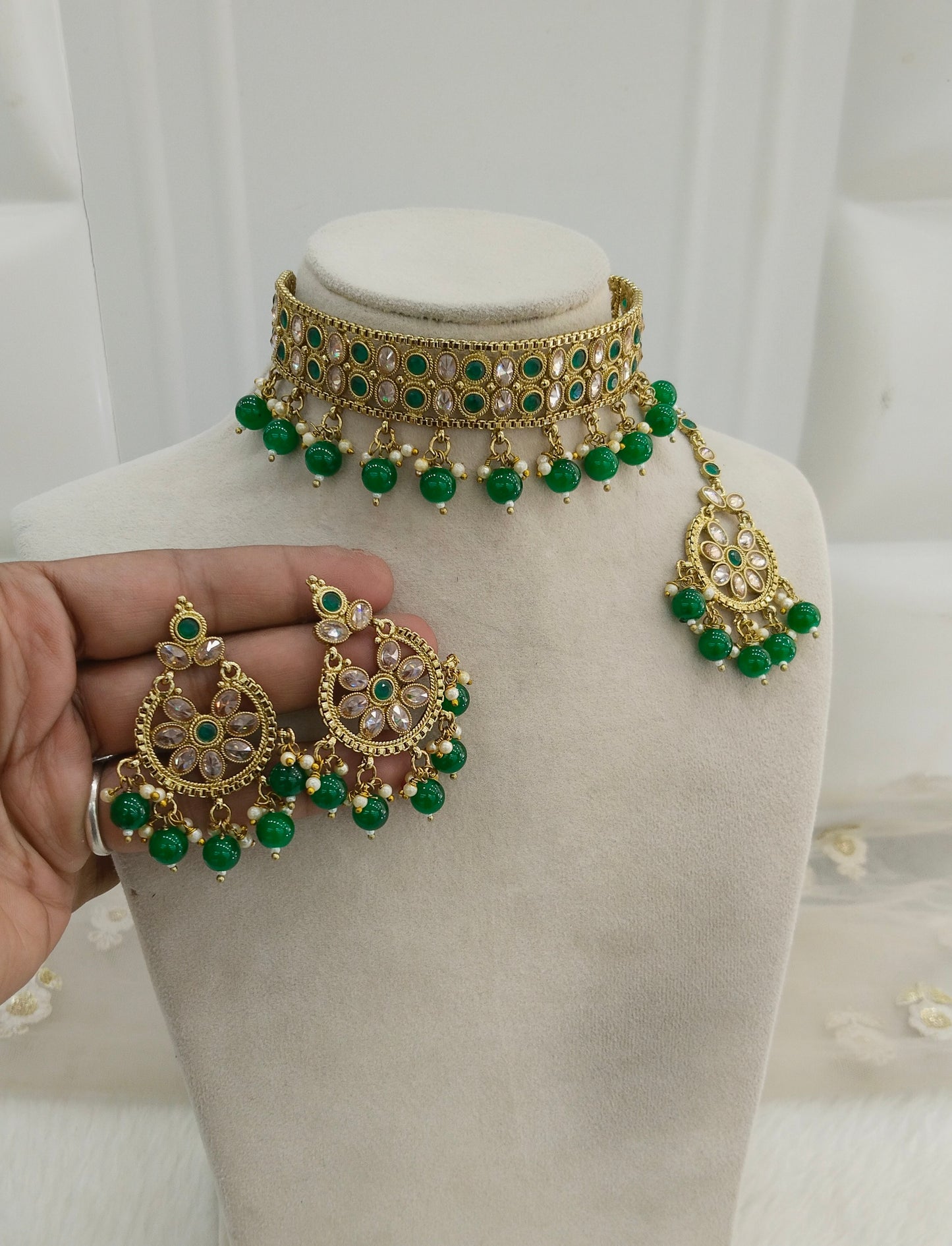 Green Choker Jewellery Timi Set