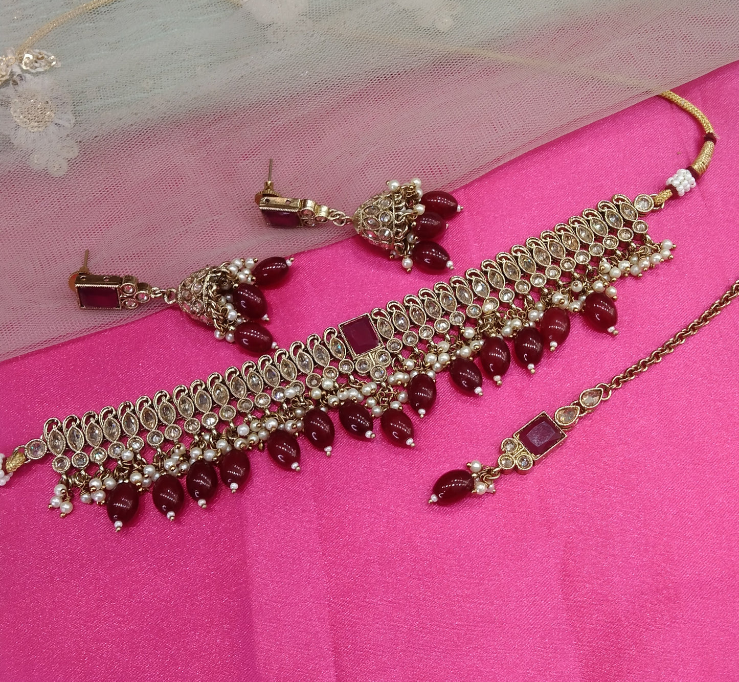 Ruby Choker Jewellery Dunedin Set