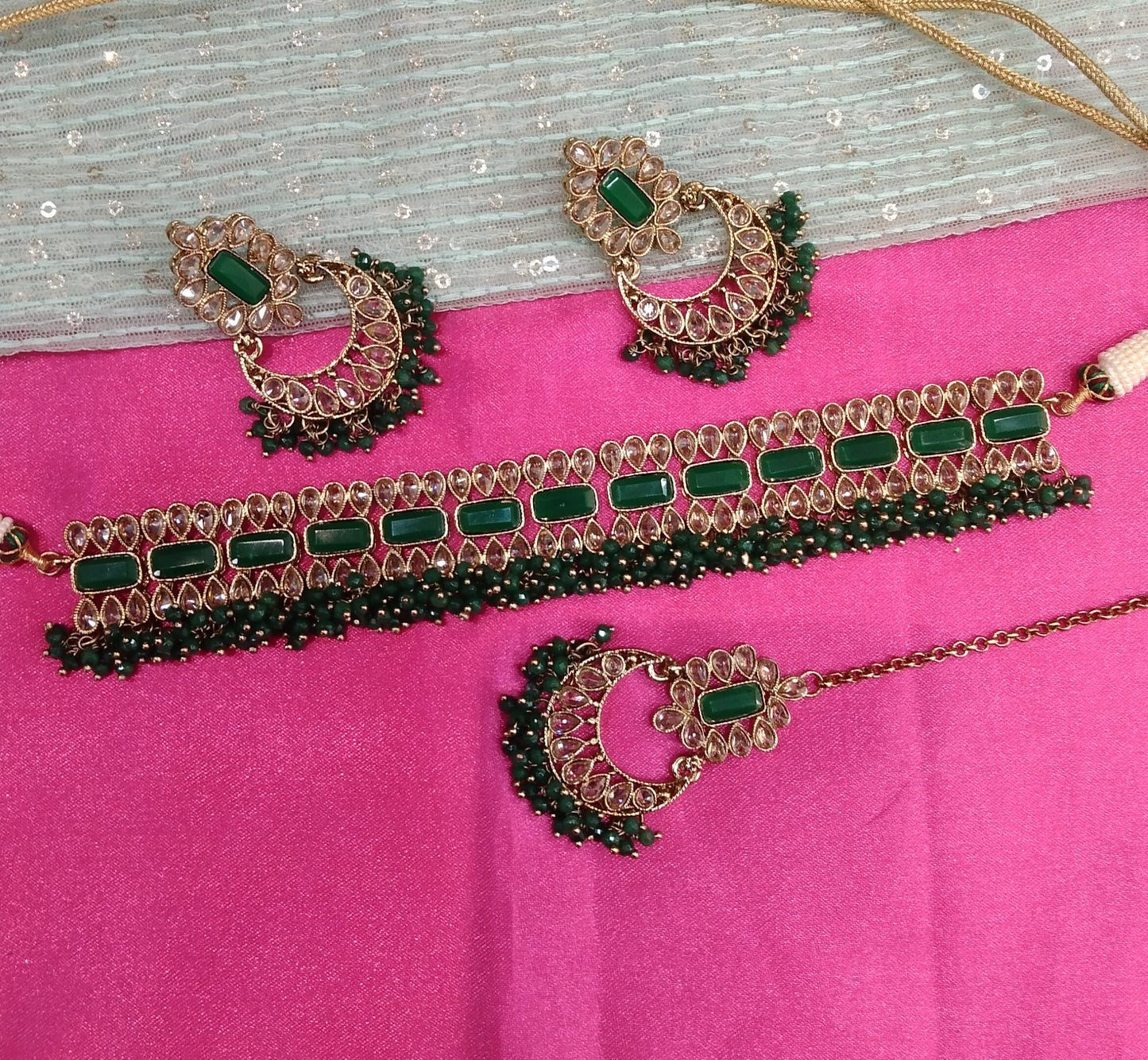 Green Choker Jewellery Ashley Set