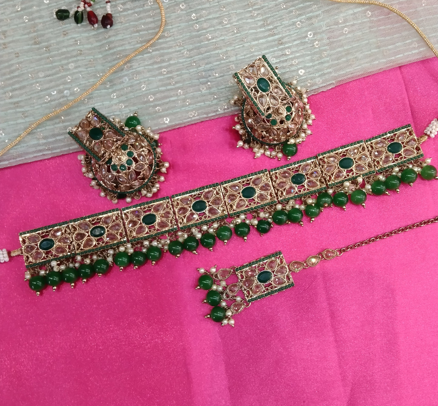 Green Choker Jewellery Deol Set