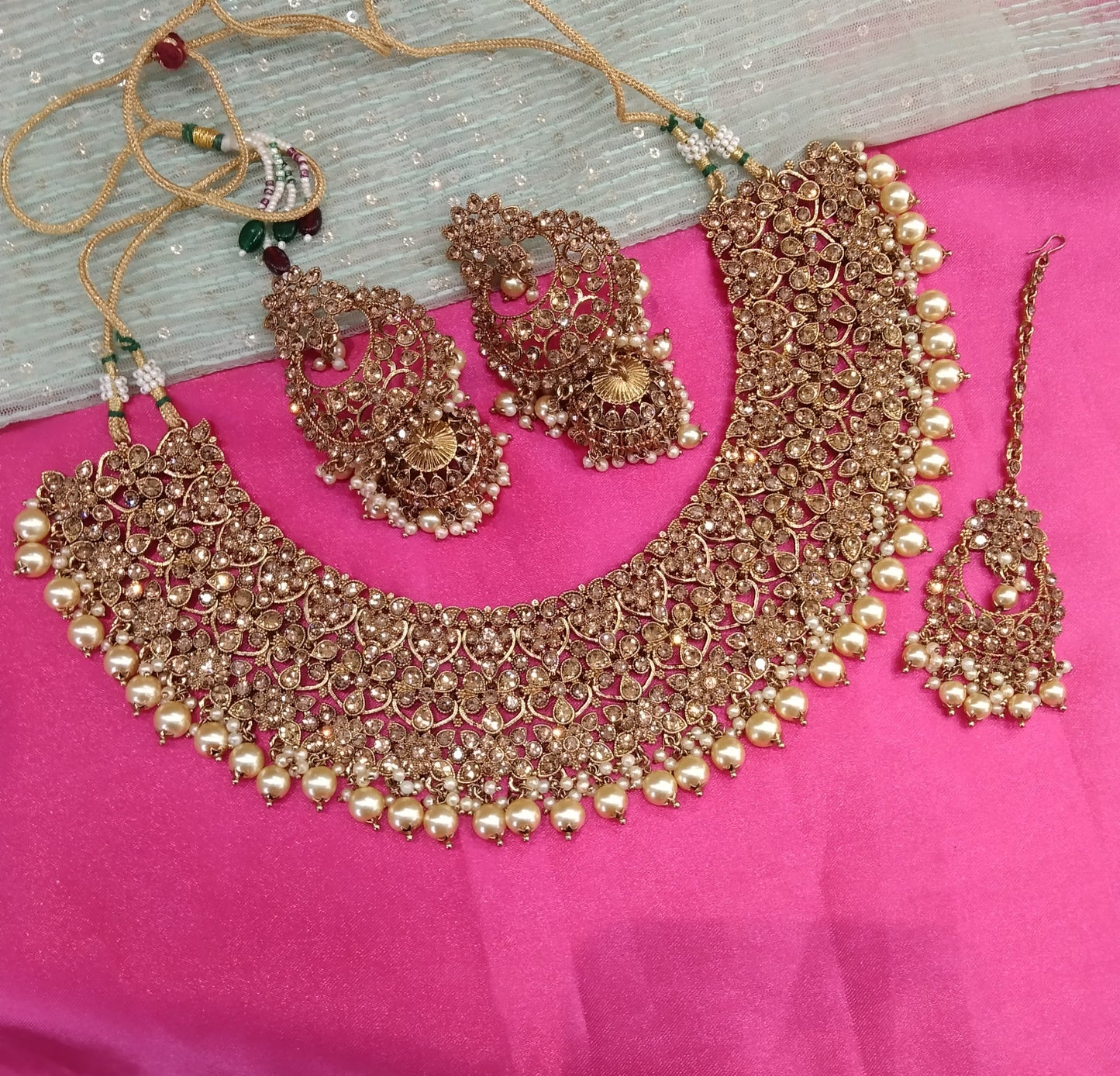 Antique Gold Necklace Jewellery Astin Set
