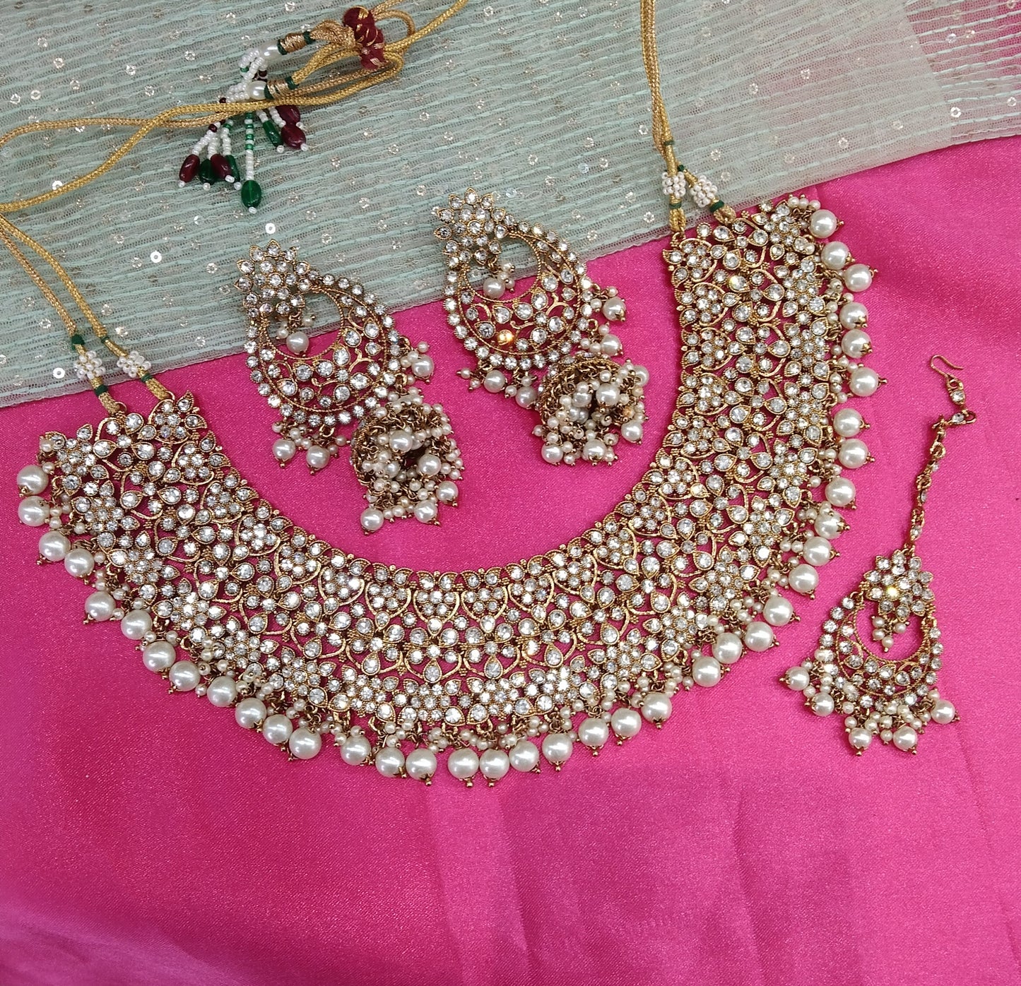 White Necklace Jewellery Astin Set