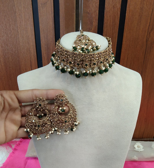 Green Choker Jewellery Vinland Set