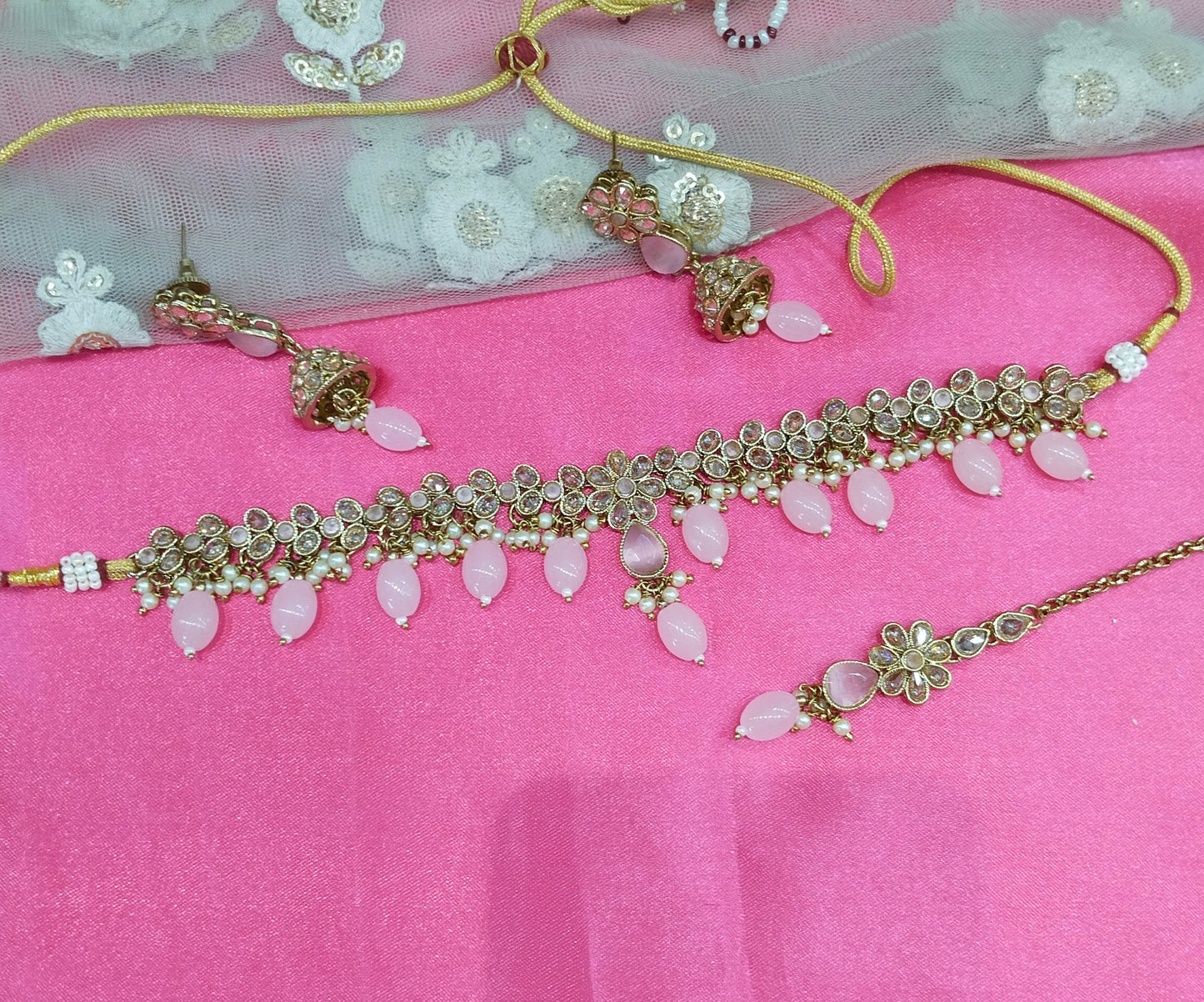 Baby Pink Necklace Jewellery Tauranga Set