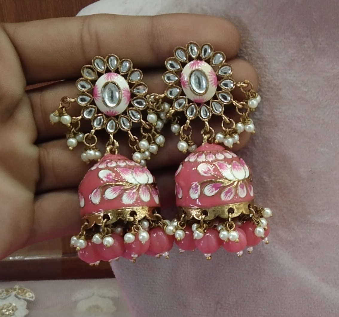 Gaajri Meenakari Jhumka Atif Bollywood Earrings