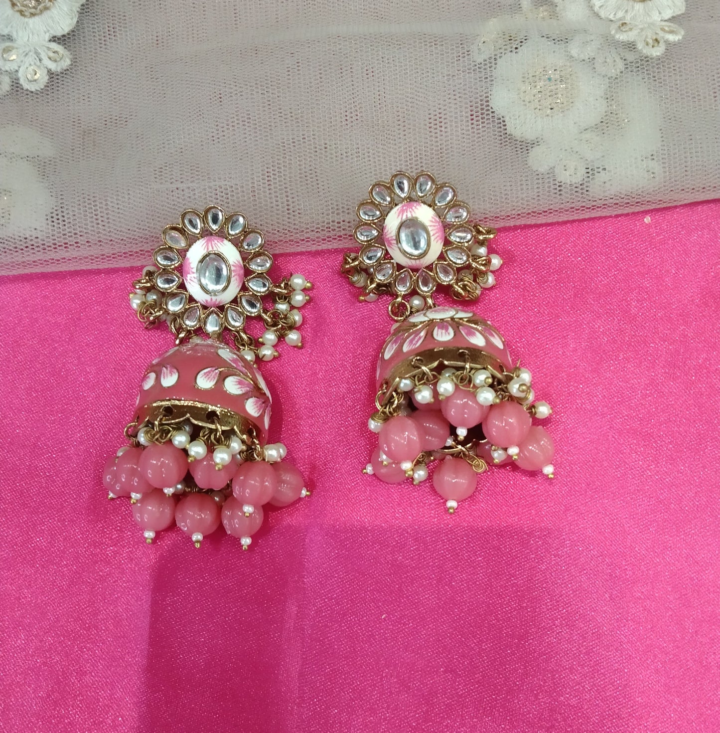 Gaajri Meenakari Jhumka Atif Bollywood Earrings