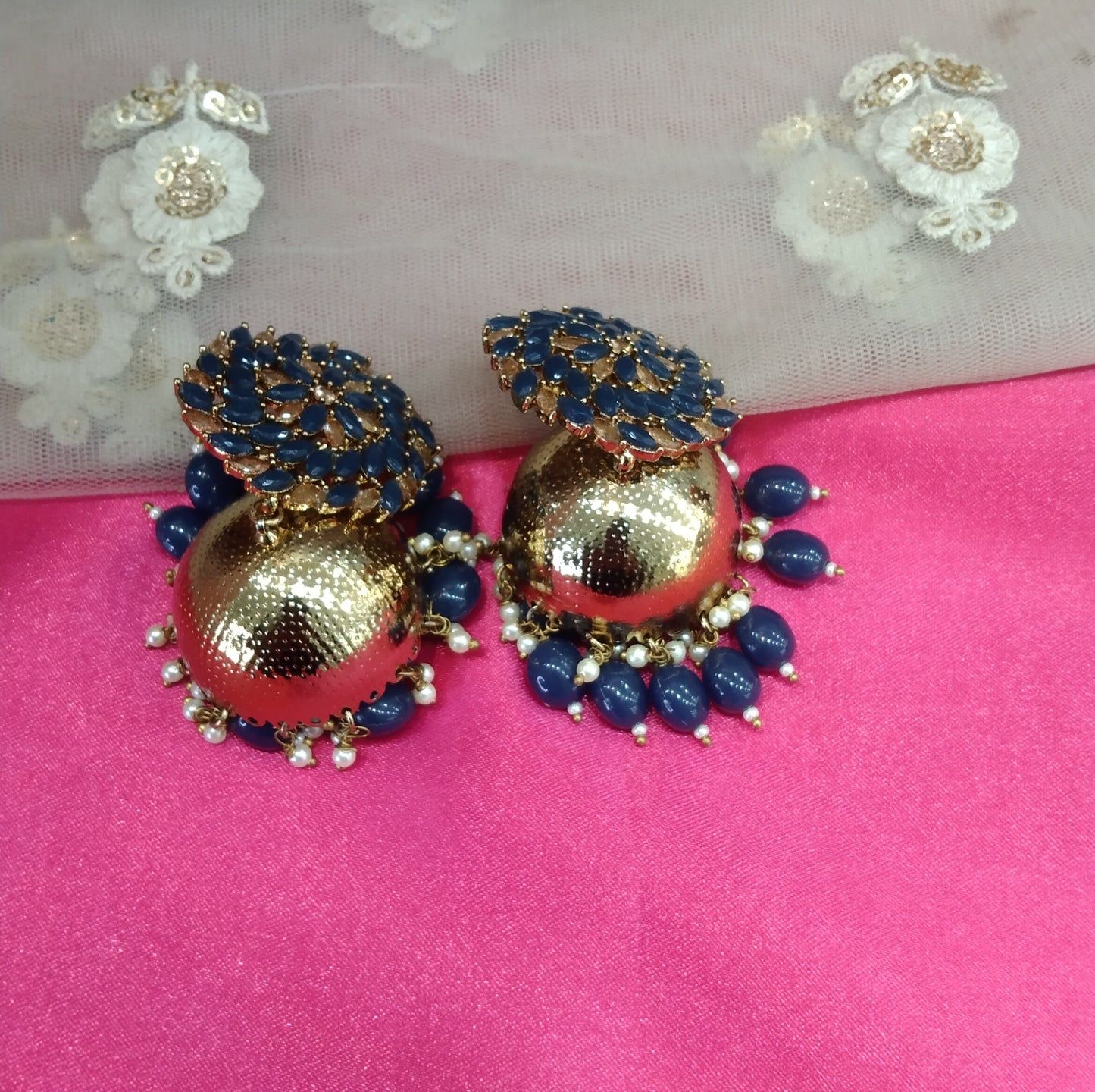Blue Jhumka Maruti Bollywood Earrings