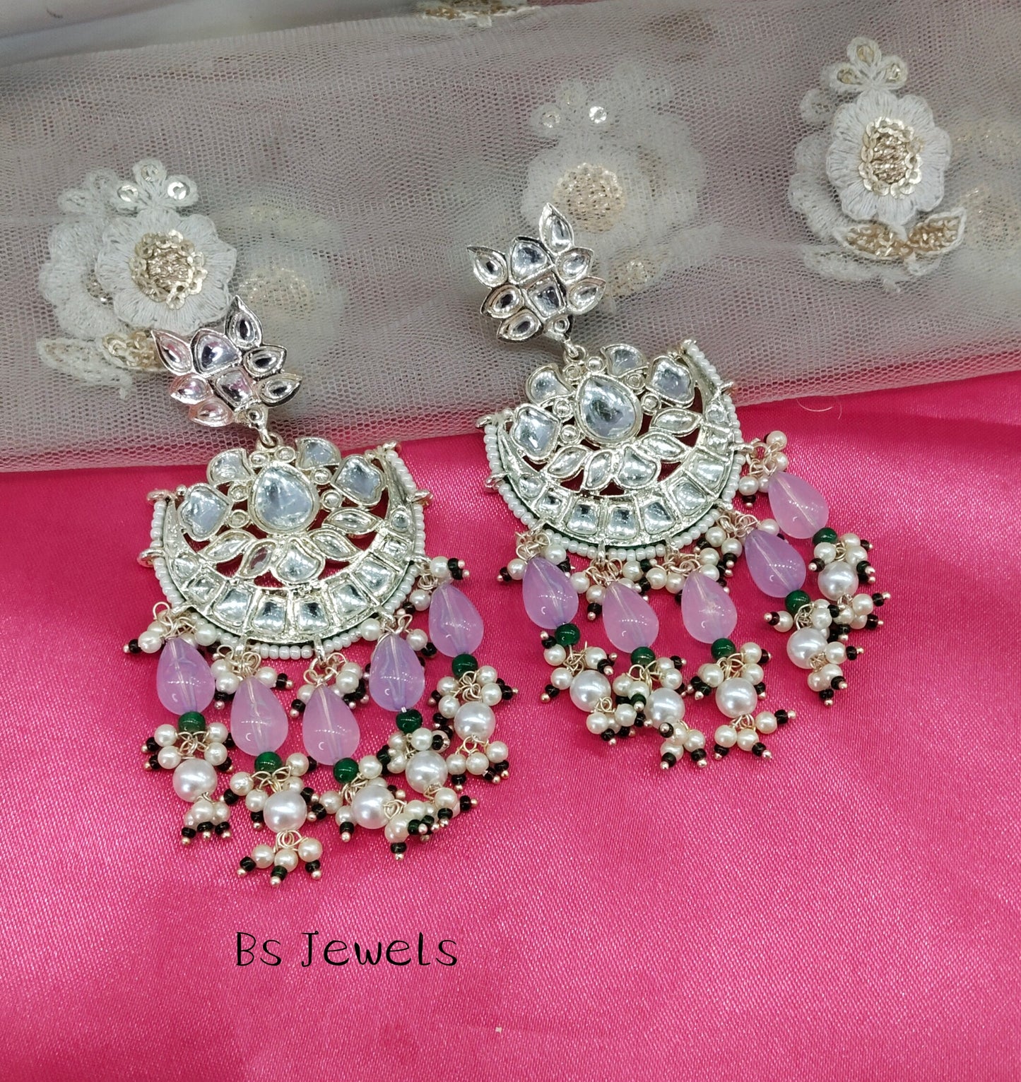 Lavender Kundan Refresh Bollywood Earrings