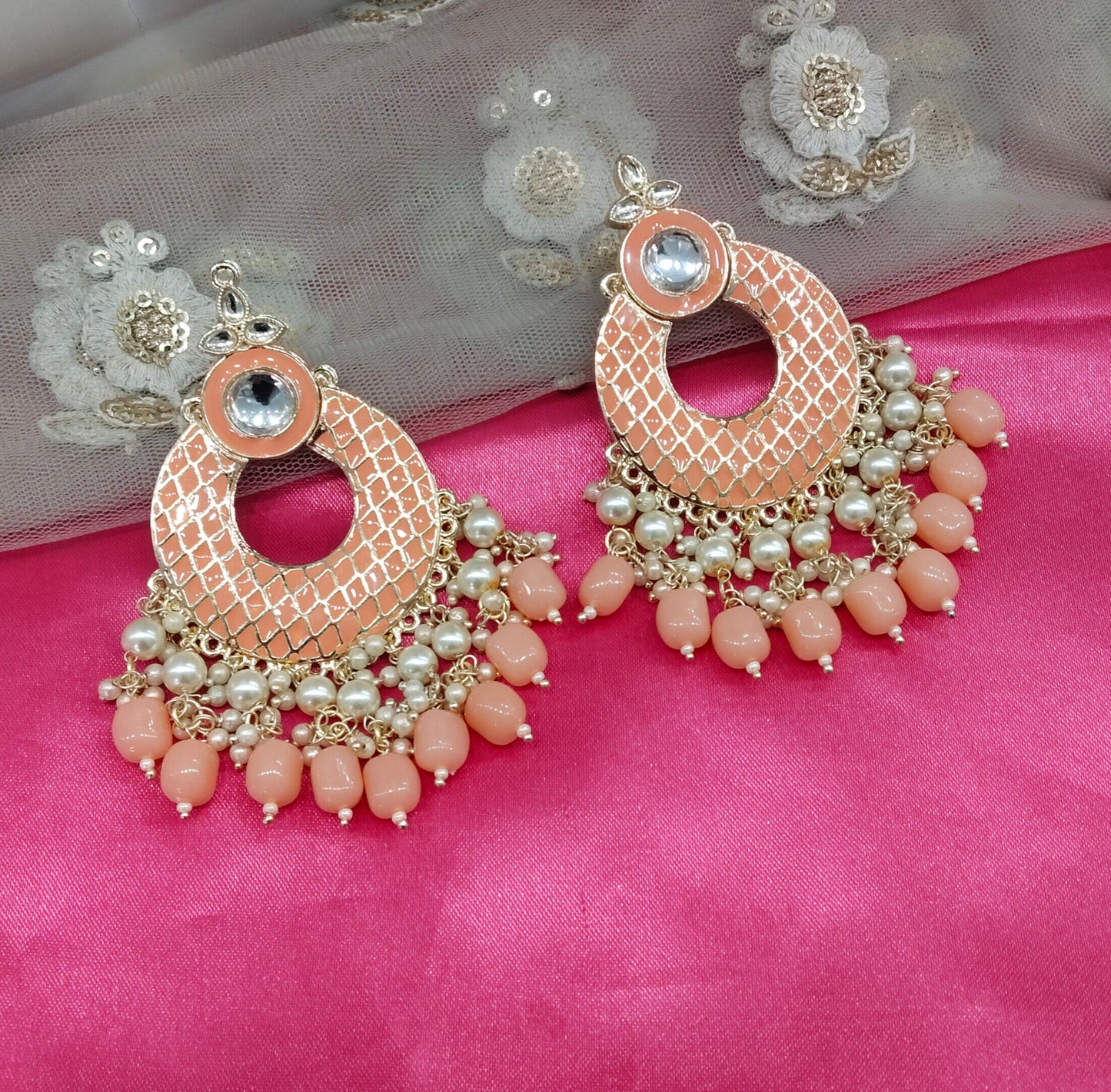 Gaajri Enamel Kudi Bollywood Earrings