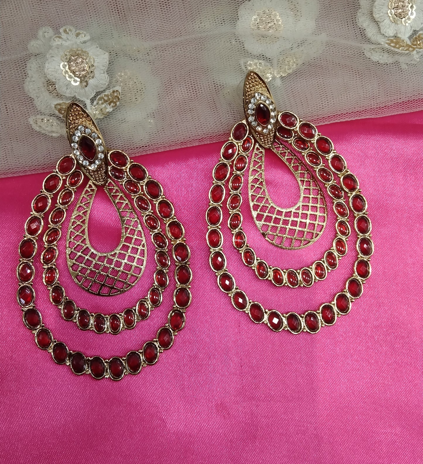 Antique Maroon Meet Bollywood Earrings