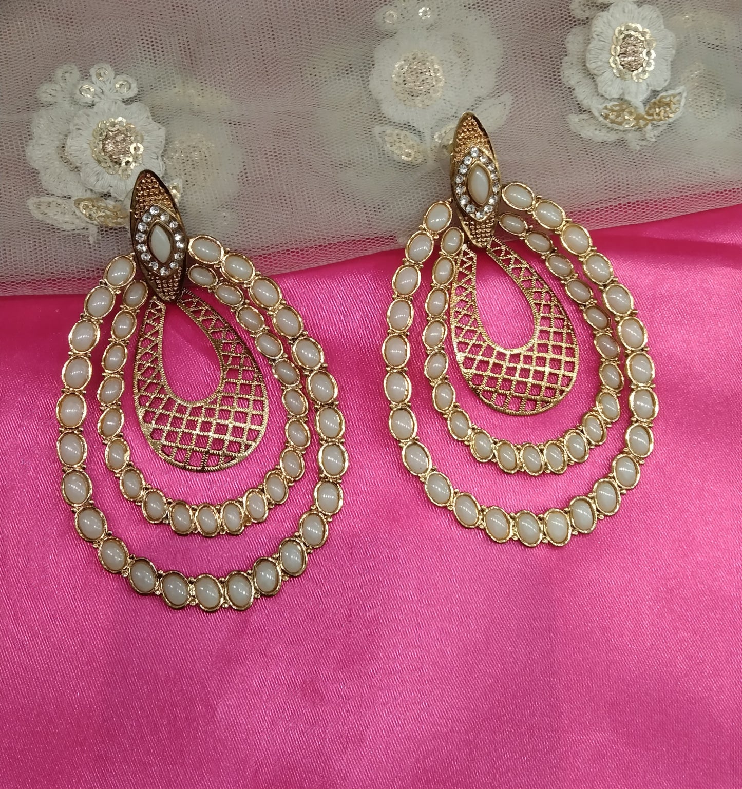 Peach Meet Bollywood Earrings