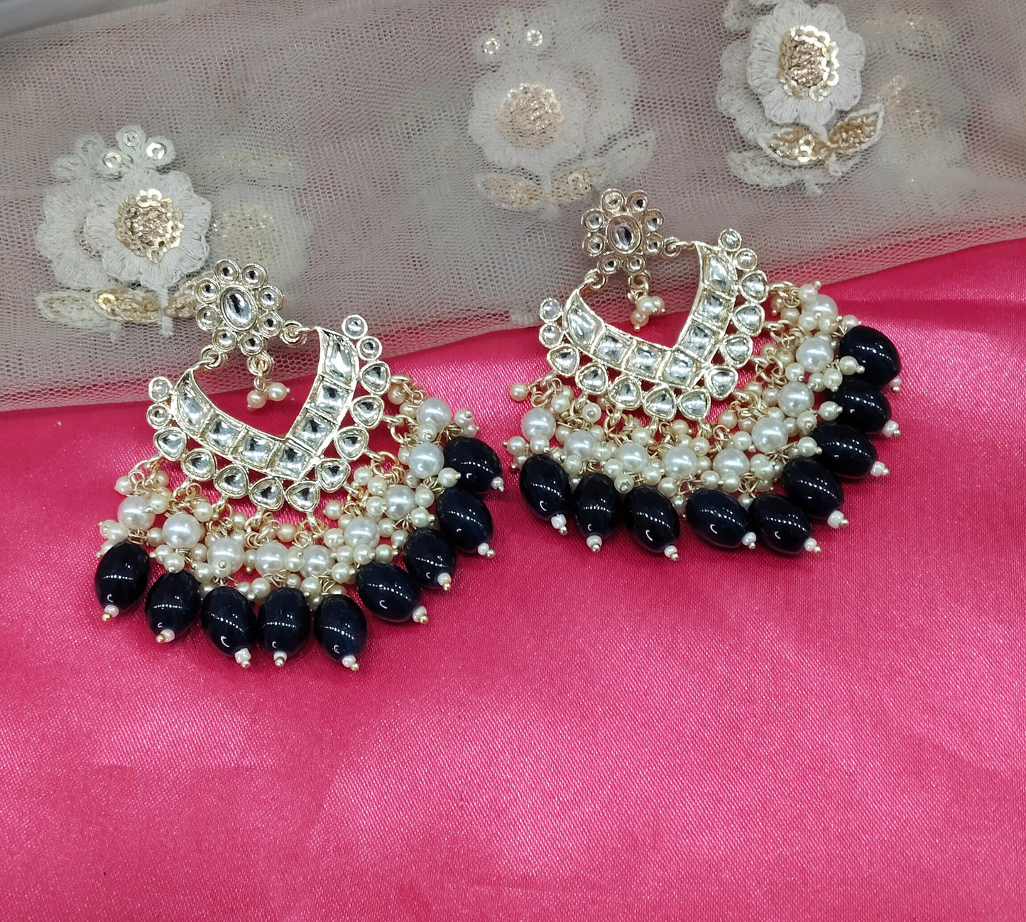 Blue Kundan Learn Bollywood Earrings