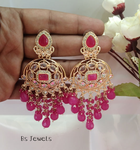 Majenta Samara Bollywood Earrings