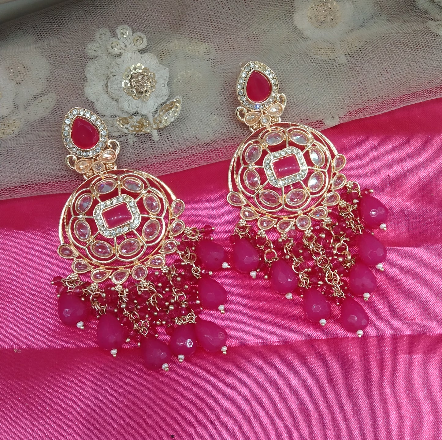 Majenta Samara Bollywood Earrings