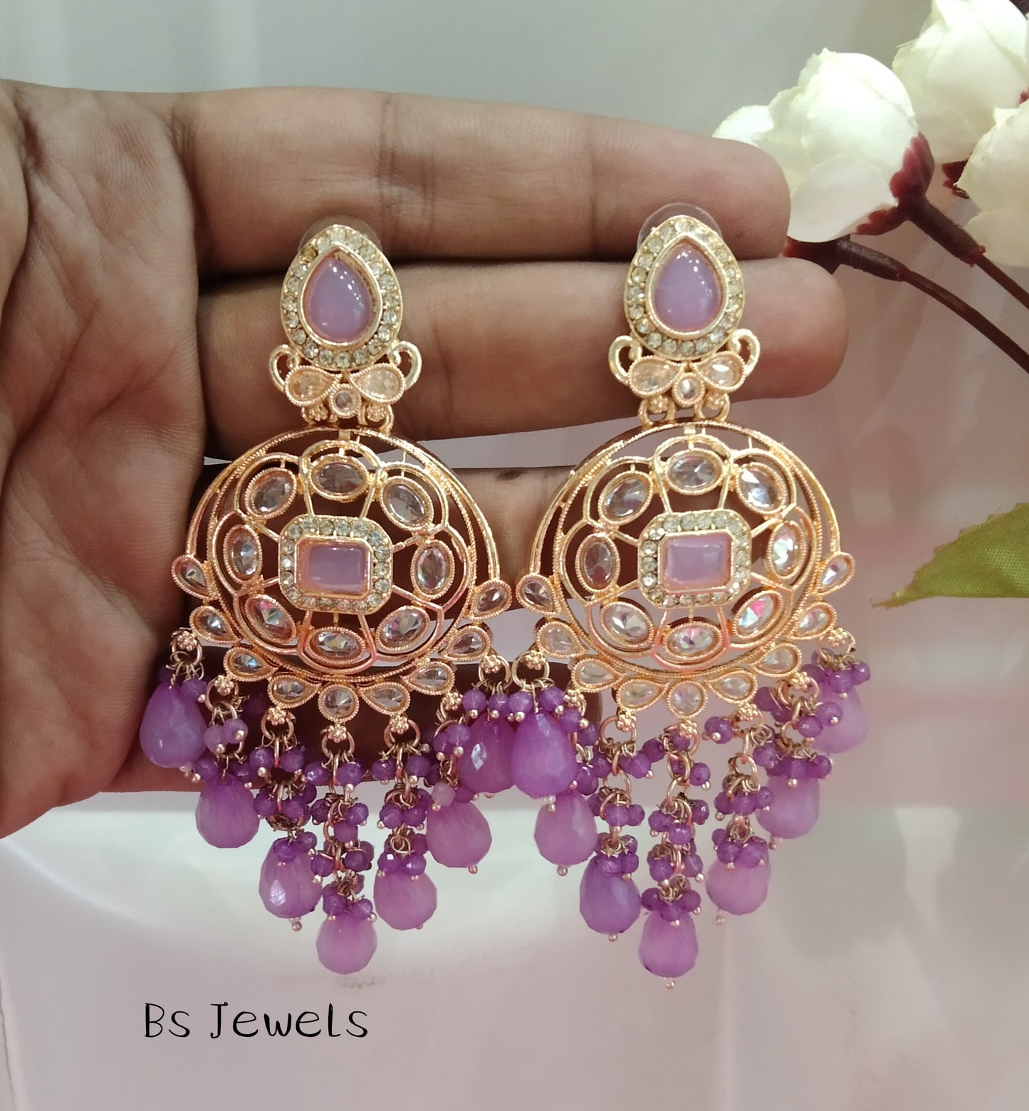 Lavender Samara Bollywood Earrings