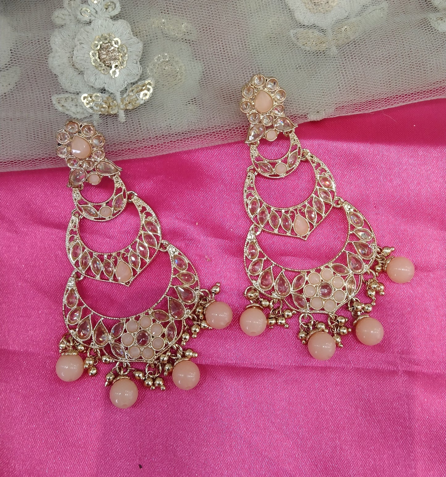 Peach Moon Bollywood Earrings