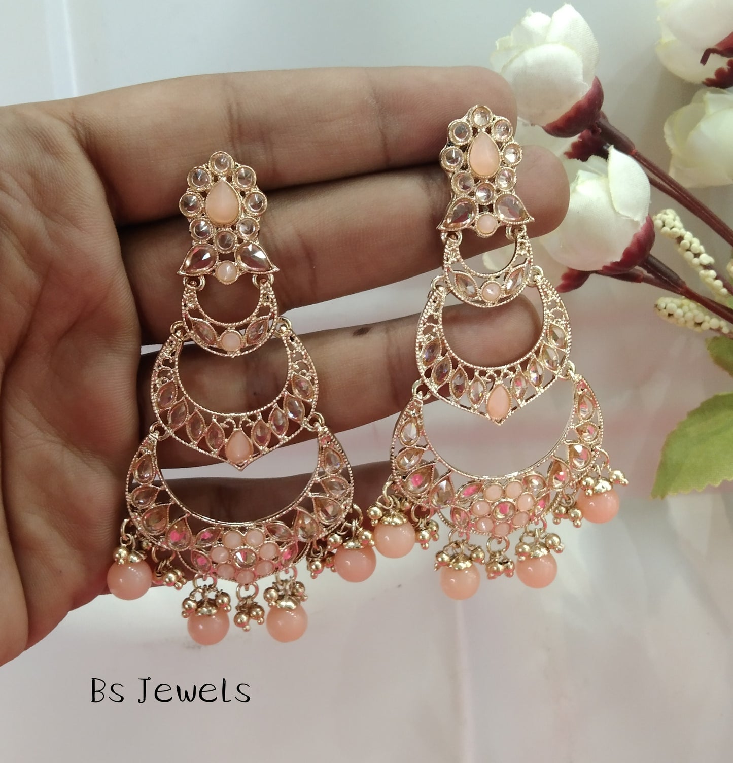 Peach Moon Bollywood Earrings