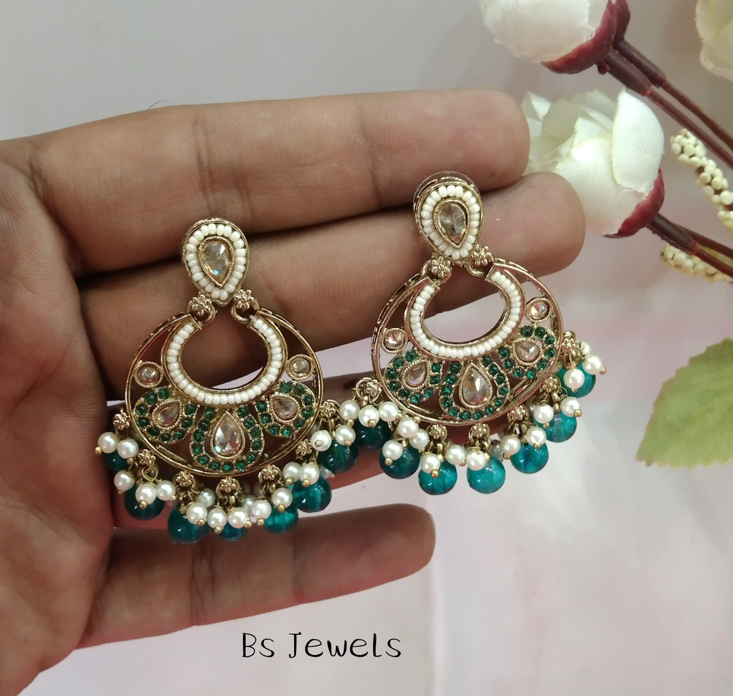 Rama Green Switi Bollywood Earrings