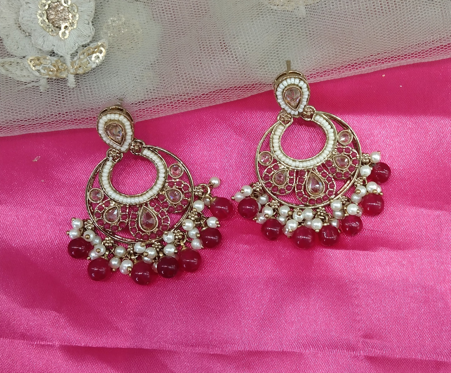 Majenta Switi Bollywood Earrings