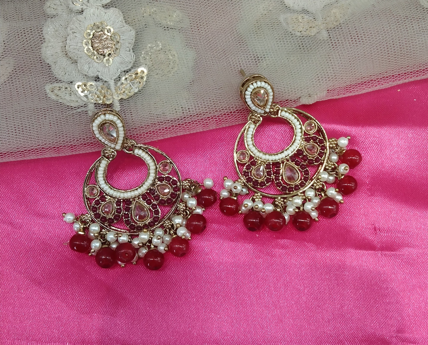 Maroon Switi Bollywood Earrings