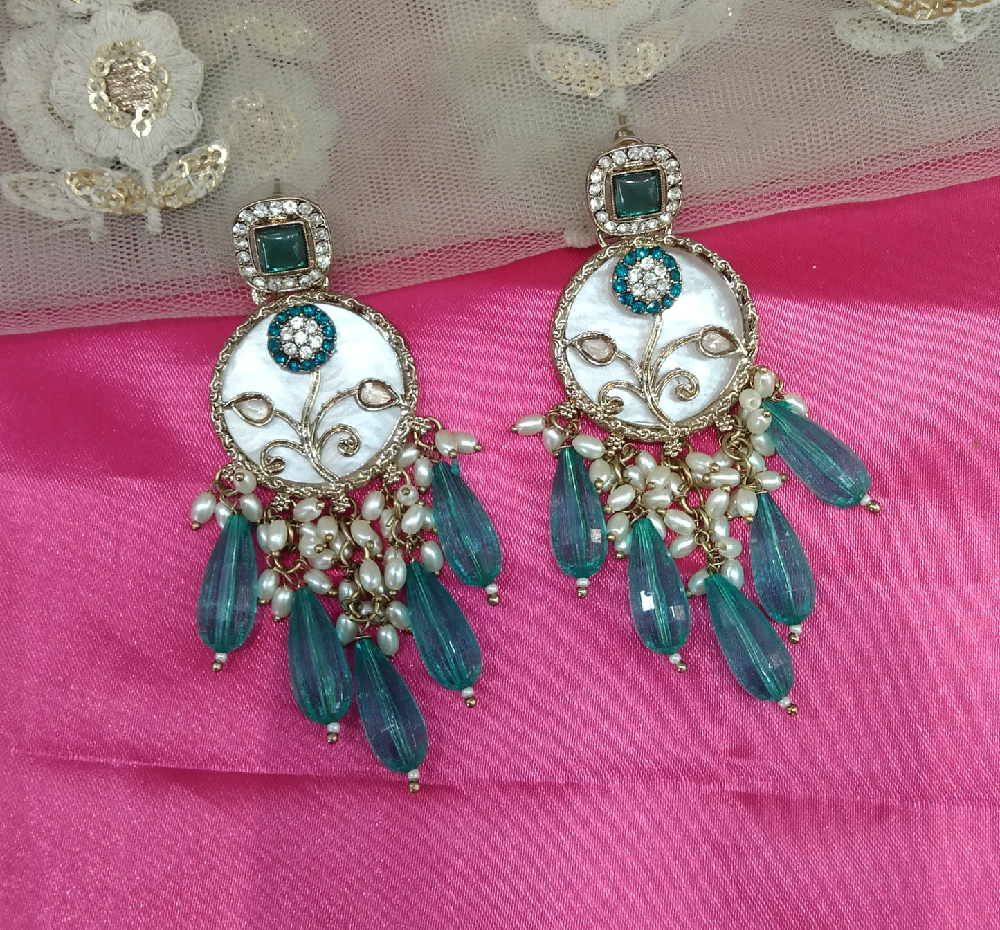 Rama Green  Hira Bollywood Earrings