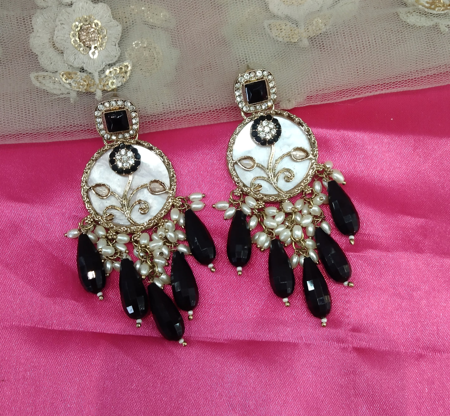 Black Hira Bollywood Earrings