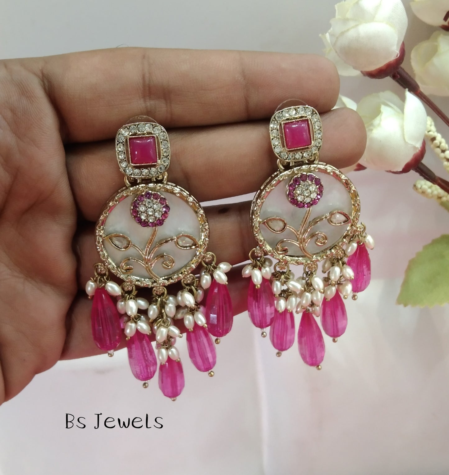 Rani Colour  Hira Bollywood Earrings