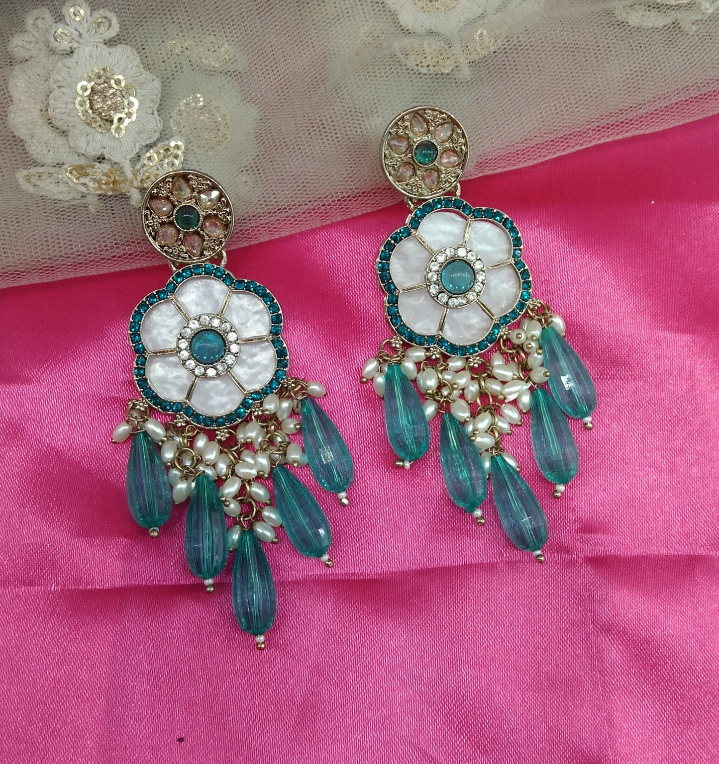 Rama green Sital Bollywood Earrings
