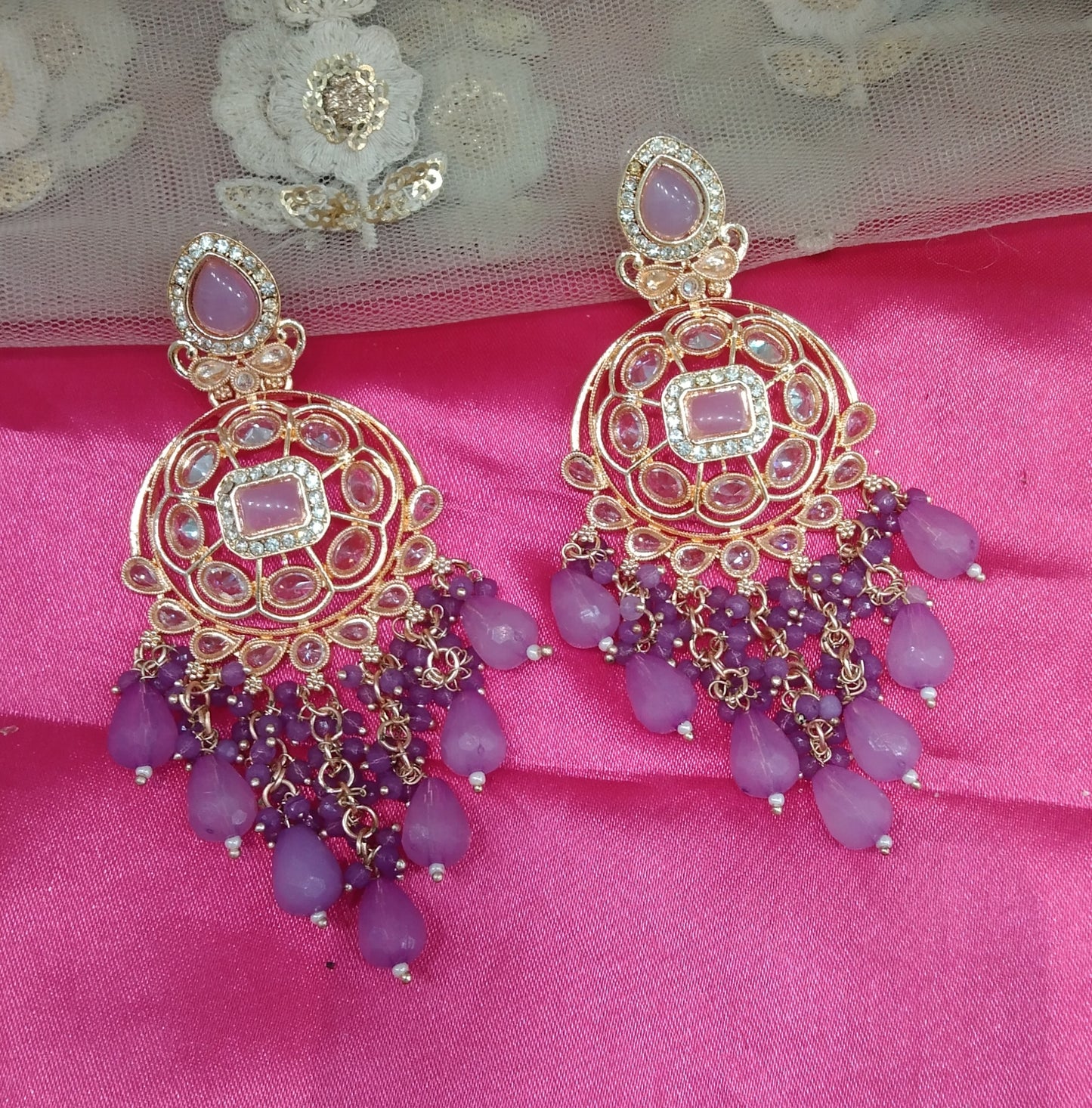 Lavender Samara Bollywood Earrings