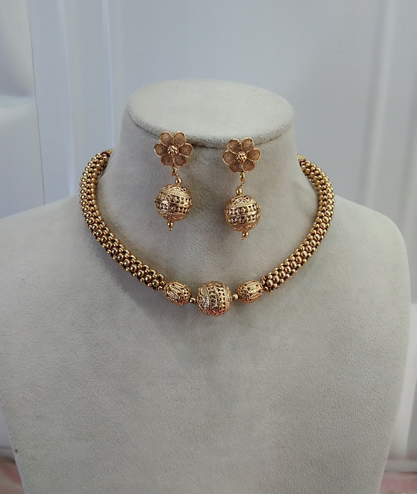 Gold Polki Necklace Jewelry Tanvi Set