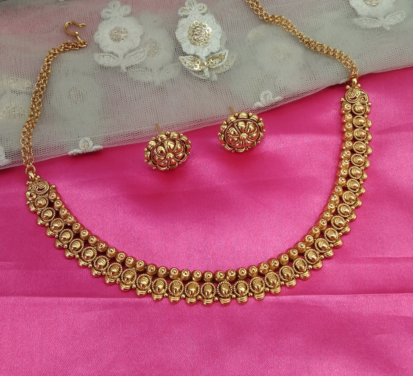 Gold Polki Necklace Jewelry Tanvi Set