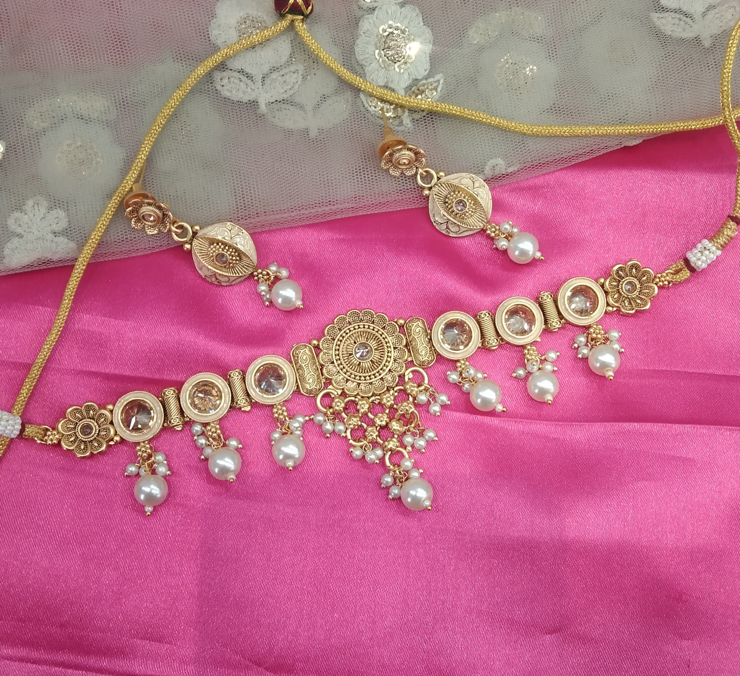 Gold polki Choker Jewellery Levit Set