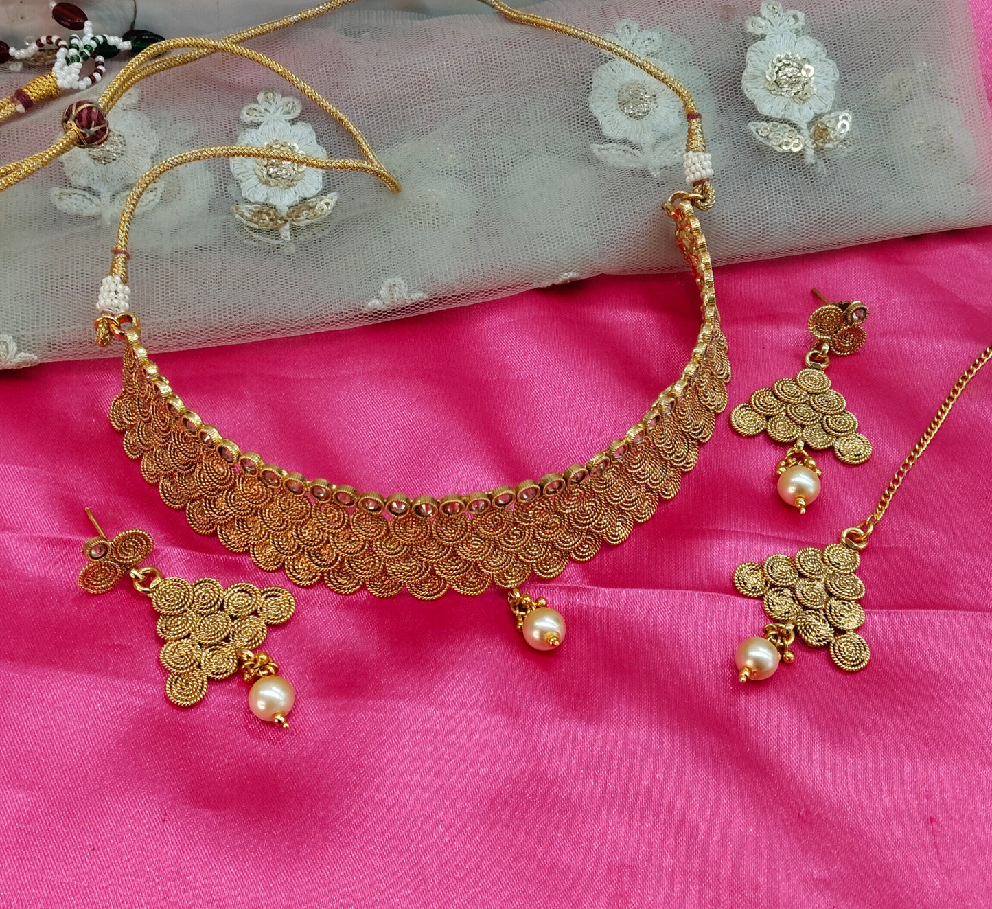 Gold Polki Choker Jewellery Siddhi Set