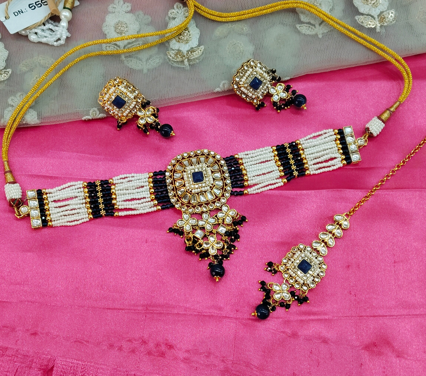 Blue Kundan Choker Jewellery Priya Set