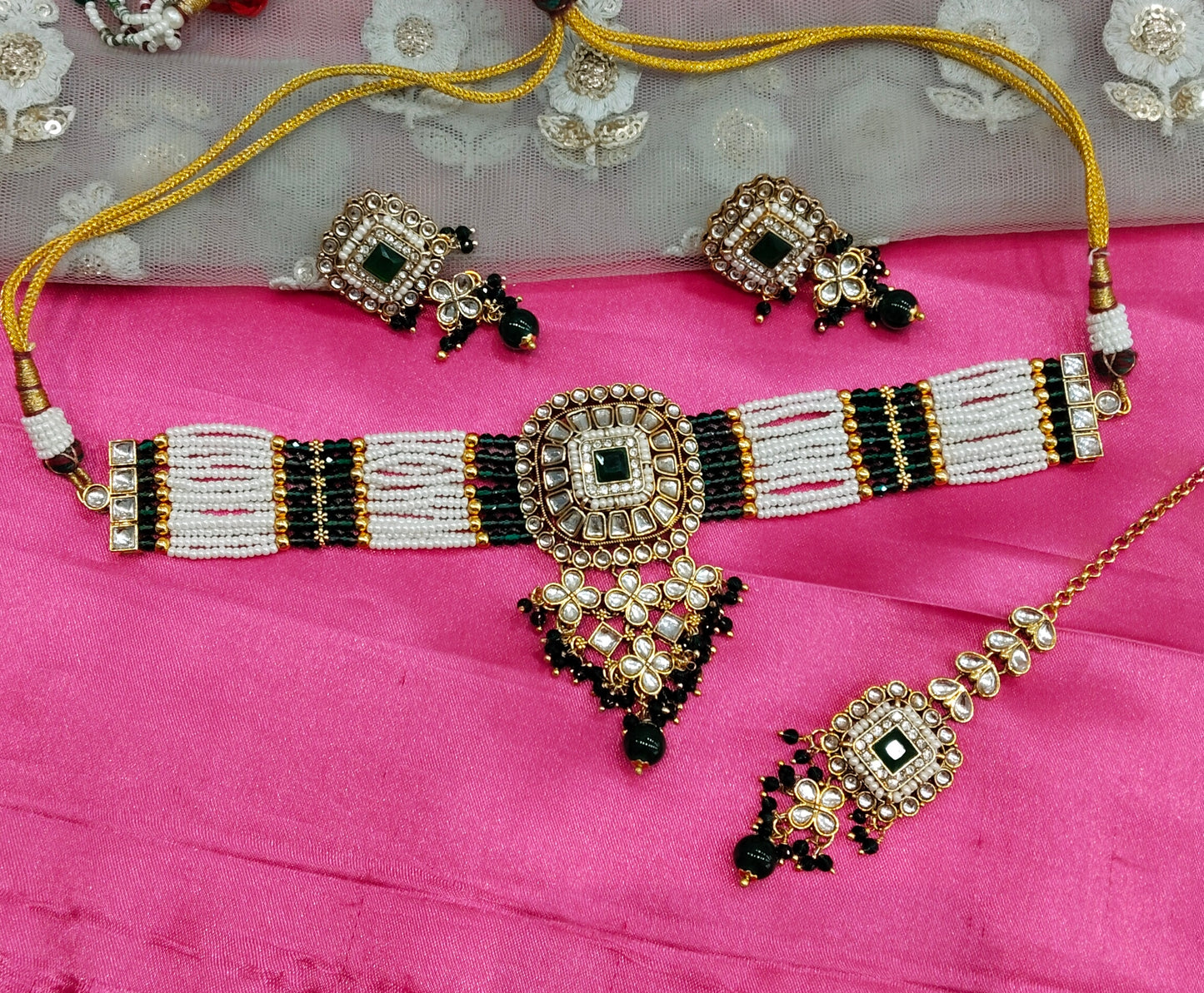 Green Kundan Choker Jewellery Priya Set