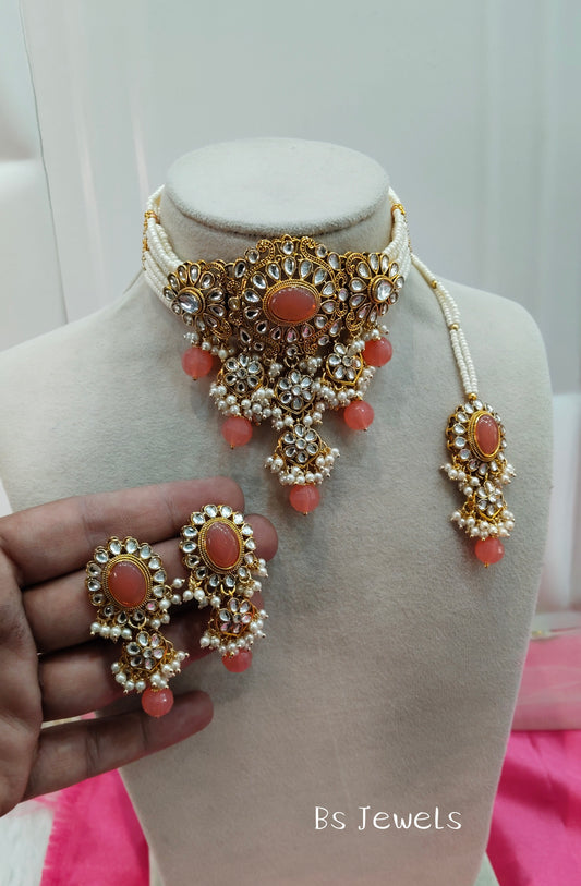 Gajjri Kundan Choker Jewellery Heena Set