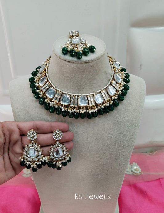 Green Kundan Choker Jewellery  Jones Set
