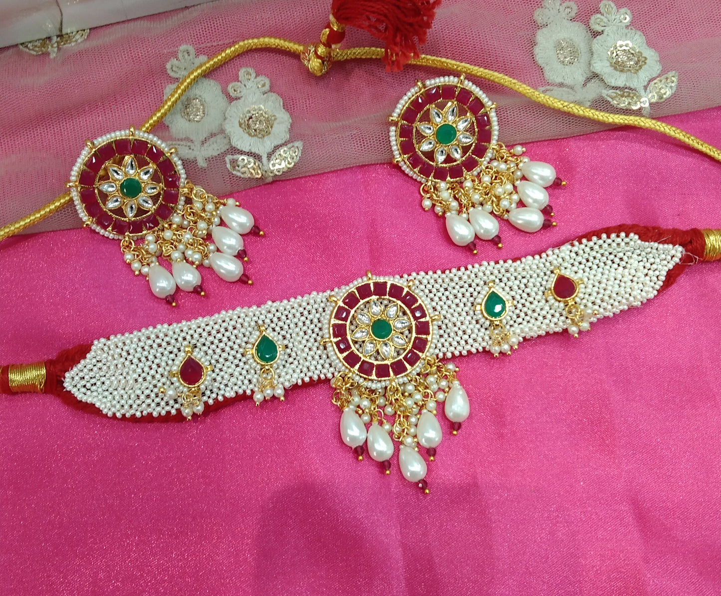 Ruby Kundan Choker Jewellery Singh Set