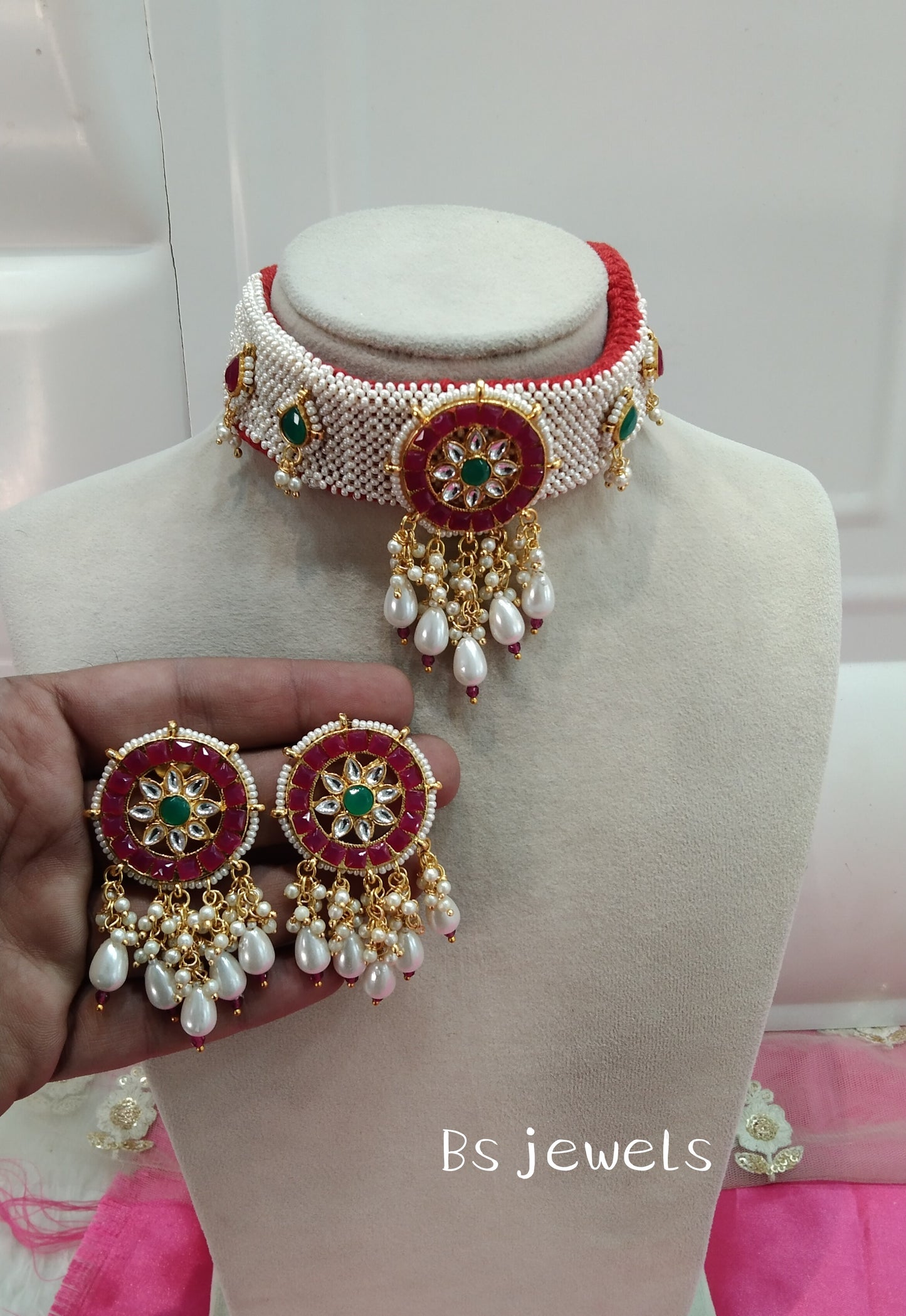 Ruby Kundan Choker Jewellery Singh Set