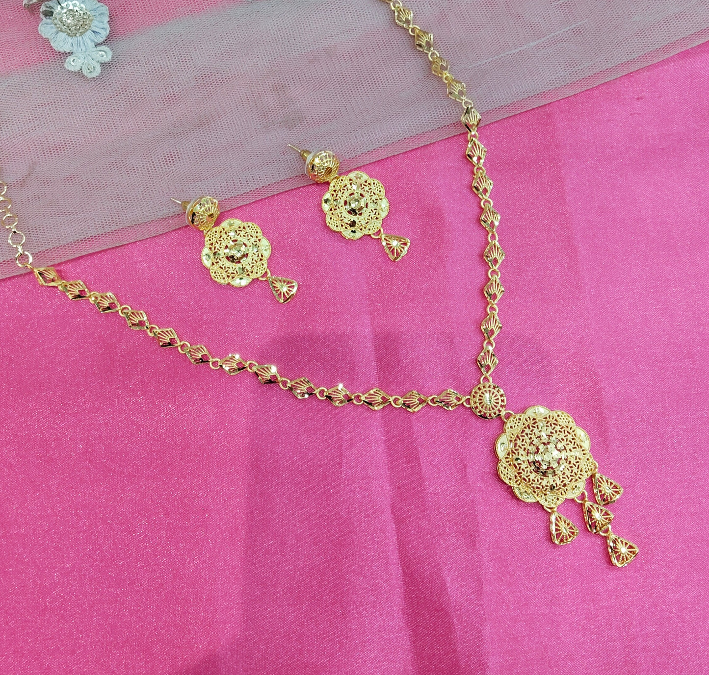 1 gram gold finish forming jewelry Necklace gline set