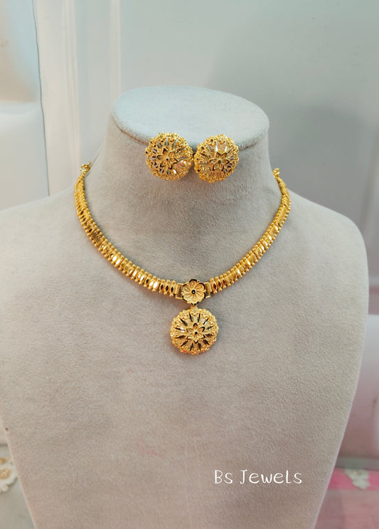 1 gram gold finish forming jewelry Necklace gline set